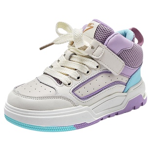 儿童高帮板鞋男童女童超轻运动鞋2025秋冬款加绒休闲球鞋宽头潮鞋