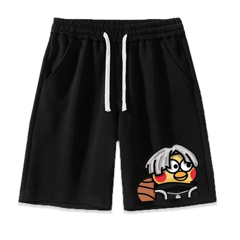 鸡你太美短裤夏男儿童运动套装蔡徐坤同款背带裤篮球宽松休闲裤子