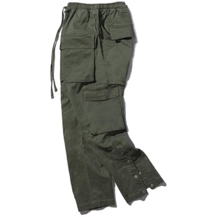 PK MILITARY Cargo Pants日系高街可调节束口收脚纽扣帆布工装裤