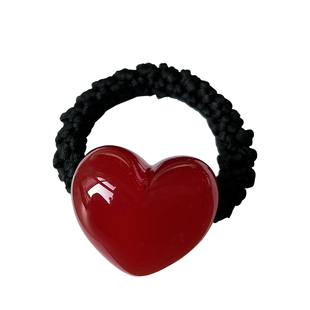 韩国进口GRAIN de BEAUTE果冻色爱心粗发绳高马尾发圈盘发皮筋