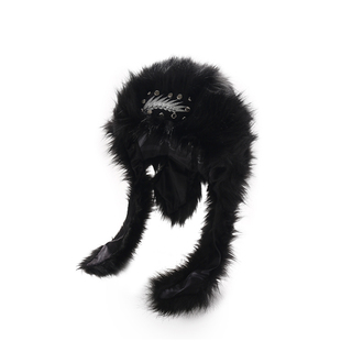 SINKing 双耳毛毛帽 黑色 哥特朋克可爱的Fluffy Headwear SK-SPS