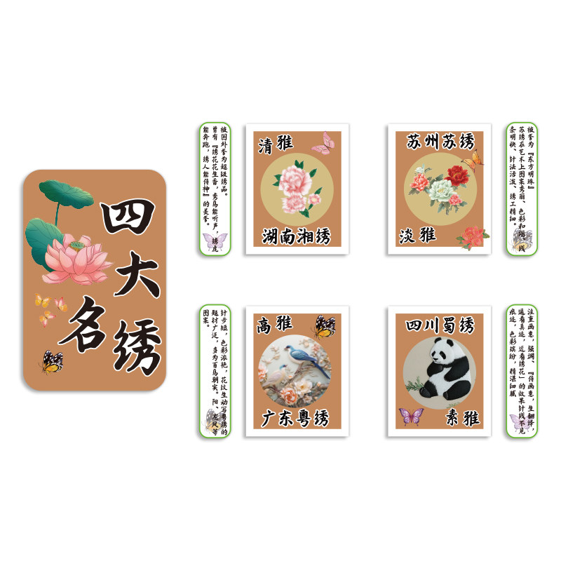 幼儿园环创主题墙面装饰成作品托管中国非遗传统文化四大名绣形象