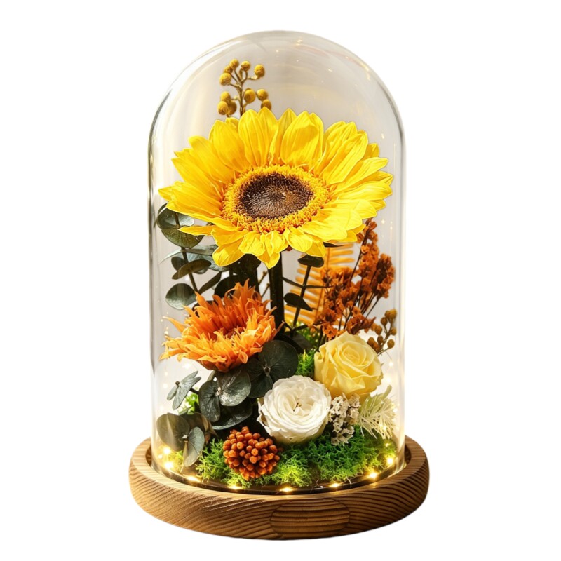 教师节向日葵永生花礼盒摆件