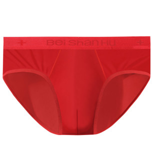 北山湖蛇年本命年男士大红色内裤男款三角裤头男生底裤衩结婚冰丝