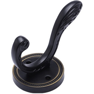 黑色挂衣钩壁挂墙壁衣帽钩进门玄关单个单钩衣服挂钩衣柜免打孔