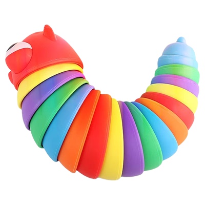 新款儿童彩虹毛毛虫玩具解压神器