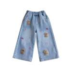 女童牛仔裤2026新款韩版刺绣直筒裤儿童洋气百搭长裤小童裤子洋气