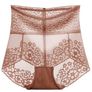 高腰蕾丝束腰收腹裤女产后塑身强力收小肚子提臀内裤女夏季薄款