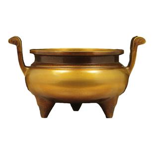 香炉黄铜大号仿古官帽炉线香香插香薰炉家用茶道供佛香具用品摆件