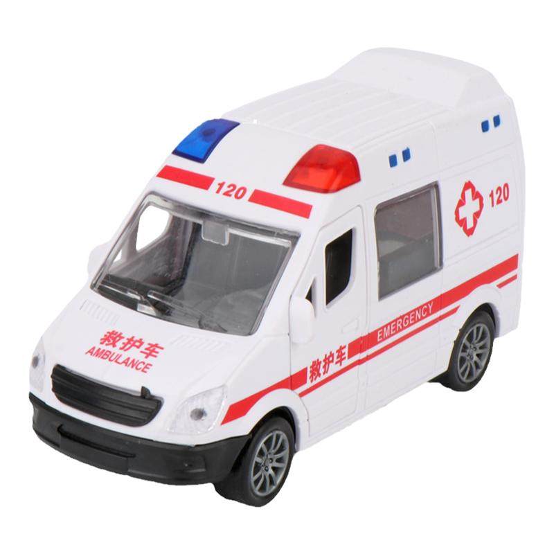 救护车警车玩具汽车车模儿童男孩消防模型车开门警察回力