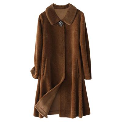 新款水貂毛领大码妈妈装风皮草