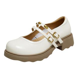 TATA他她女鞋糖豆鞋春款浅口单鞋玛丽珍鞋厚底休闲鞋CJ201CQ5奥莱