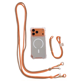 镜面新款适用iPhone17Pro手机壳苹果AIR磁吸充电16Promax外壳保护套镜面防摔四角开孔磁吸可斜挎带挂绳15plus