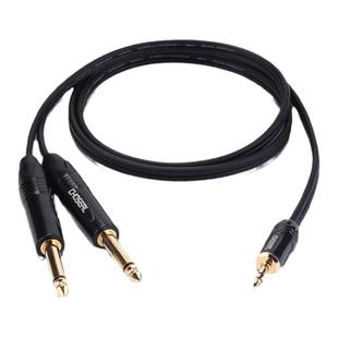 秋叶原3.5转双6.5一分二音频线电脑手机连接调音台转接线音箱线