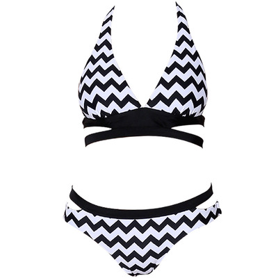 VALTOS性感挂脖比基尼小胸聚拢大胸显瘦分体式绑带泳衣女海边度假