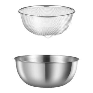 沥水盆不锈钢盆洗菜篮家用打蛋和面凉拌盆子沙拉家用洗米厨房淘米
