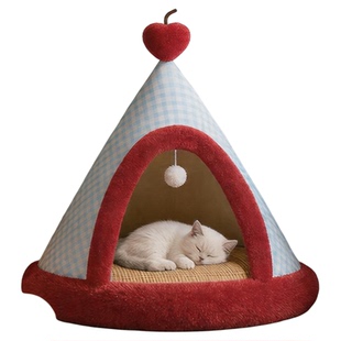 猫窝夏日四季通用半封闭式安全感幼猫睡觉的帐篷狗窝夏天宠物用品