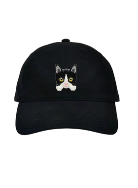 Kinderland猫咪刺绣贴棒球帽奶牛猫燕尾服猫男女同款情侣款鸭舌帽