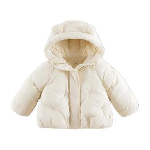 [三防]马克珍妮女童小熊耳朵超轻保暖羽绒服宝宝拜年服冬装新款