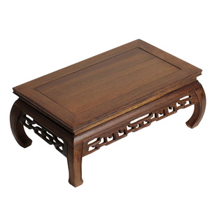 鸡翅木长方形木雕底座 实木质花瓶花盆佛像工艺品摆件红木托花架