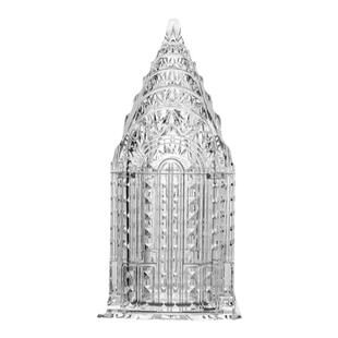 捷克进口 Bohemia水晶玻璃糖缸 北欧轻奢高档简约客厅铁塔摆件