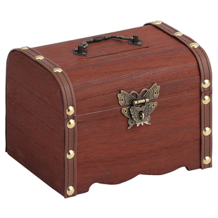 儿童存钱罐2023新款带锁可取出成人家用储蓄罐复古钱箱实木储钱罐