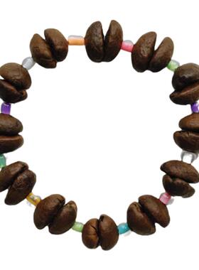 原创设计咖啡豆彩色琉璃手串文玩时尚小众饰品简约礼物高颜值手链