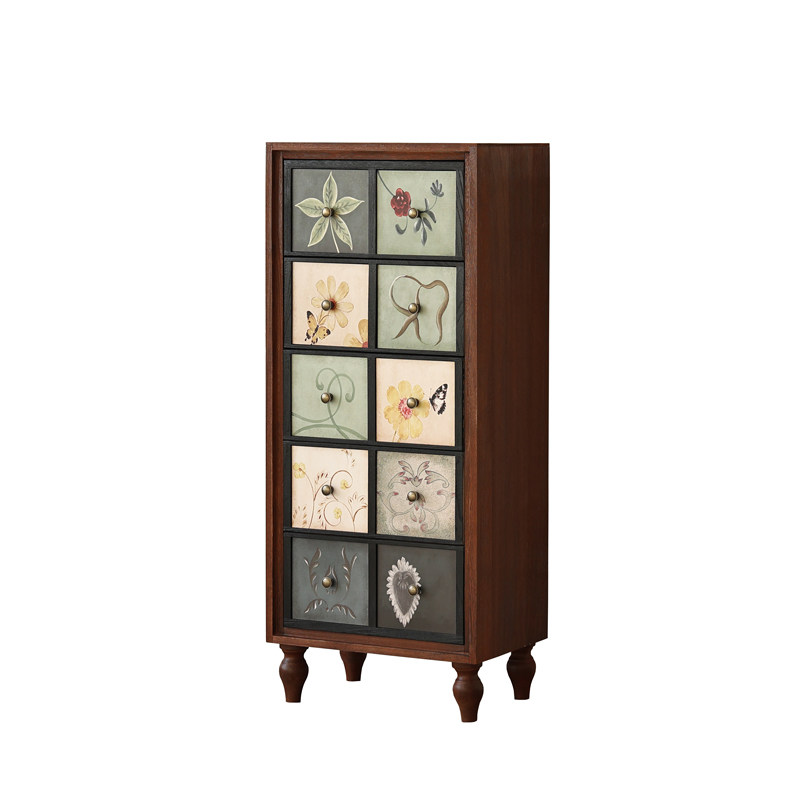美式实木小斗柜客厅靠墙电视边柜