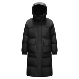 轻松羽绒|商场同款森马羽绒服女长款可拆卸连帽2024新款肌理冬装