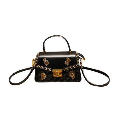 香港品牌时尚休闲轻奢徽章小方包