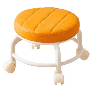 带轮子小凳子美缝轮滑矮凳带娃学步旋转椅子移动小凳子万向轮凳子