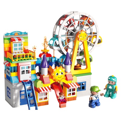 费乐大颗粒儿童风车城堡拼装积木