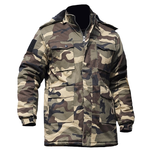 军大衣男冬季迷彩女款加厚老式劳保服军棉绿大衣东北极寒棉服棉袄