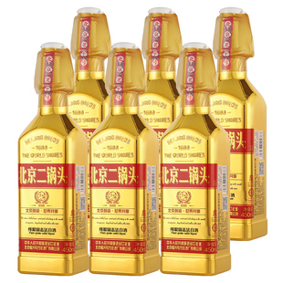 方庄北京二锅头出口方瓶 清香型白酒整箱 42度450ml*6瓶 国际金