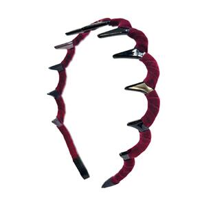 圣诞红丝绒波浪发箍女2026新款带齿防滑头箍蓬松高颅顶发卡发饰冬