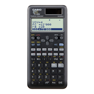 新品Casio/卡西欧FC-100V FC-200V金融理财专业计算器AFP/CPA/CMA/RFP考试财务会计办公计算机正品