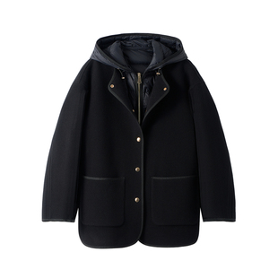 小禾【羽皇大衣】95白鹅绒山羊绒羊毛御寒锁温保暖短款鹅绒服外套