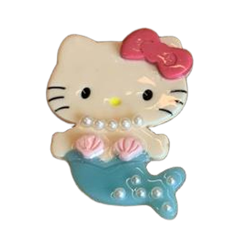chao可爱Kitty绝美侧边发夹 黑色小帽撞色美人鱼醋酸边夹KT鸭嘴夹
