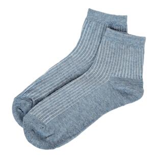 3双装美利奴羊毛短袜男女薄款Merino wool雾霾蓝纯色条纹保暖透气