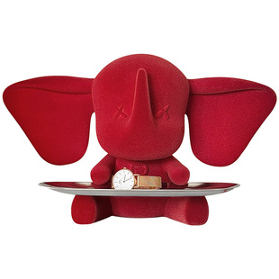 莫里乐园小飞象托盘摆件入户玄关门桌面收纳轻奢高级感ins装饰品