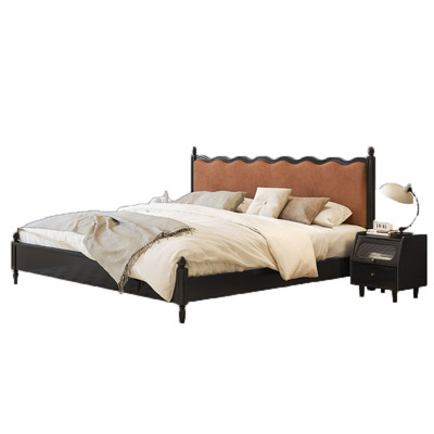 法式复古实木软包床1.8米储物床