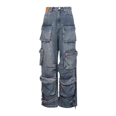 百搭超好看阔腿牛仔裤直筒长裤