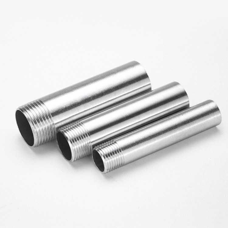 304不锈钢加长单头丝100mm螺纹内接外牙延316L6分1寸外丝扣焊接头