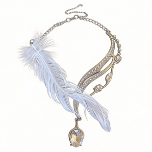 「羽烬朋克」羽毛金属项链choker暗黑风颈链辣妹个性氛围感配饰女