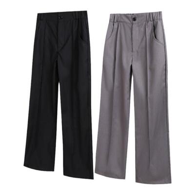 裤中压褶A字版型西裤微阔现货！