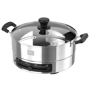 利仁电煎锅不锈钢电饼铛家用新款加深加大多功能烙饼锅电火锅煎饼