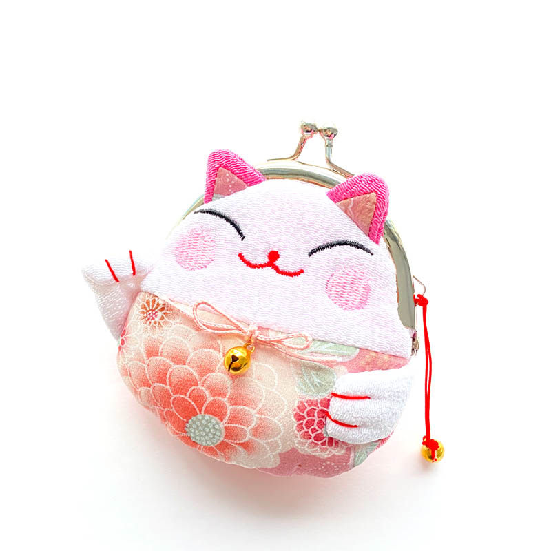 招财猫零钱包日式和风布艺可爱女生硬币钥匙耳机包袋买一送一御守