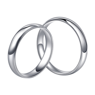 老银匠简约闭口银戒指情侣一对纯银女生s925银情侣开口对戒光面男