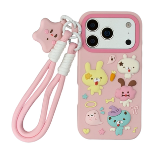 乐乐心愿屋 日系新品~僵尸兔拓麻歌子硅胶手绳壳可爱卡通适用iphone17promax手机壳苹果16543保护套情侣防摔