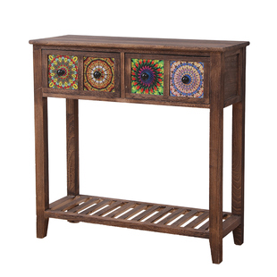 美式收纳柜小置物架简约实木客厅边柜抽屉多斗柜卧室做旧床头柜子